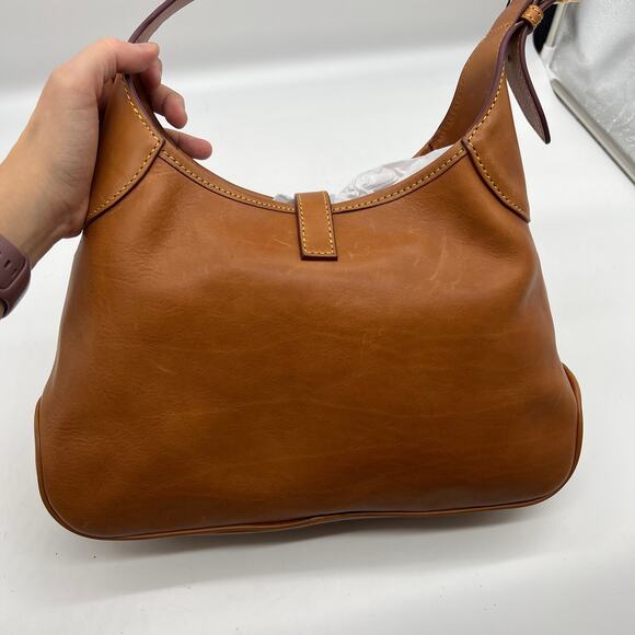 Dooney & Bourke Florentine Leather Crescent Hobo Brown Natural - Picture 5 of 16